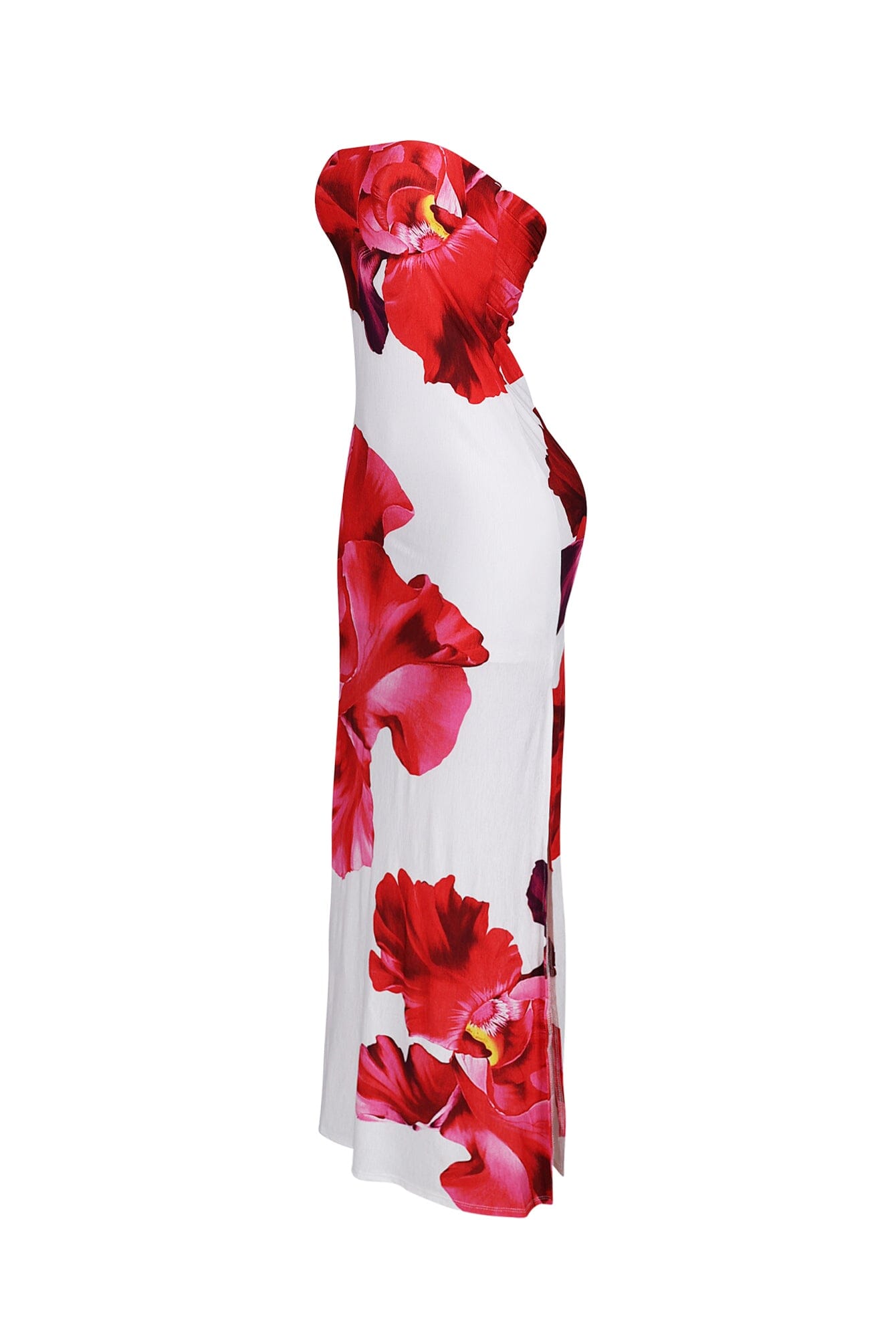 Roja Floral Printed Tube Maxi Dress