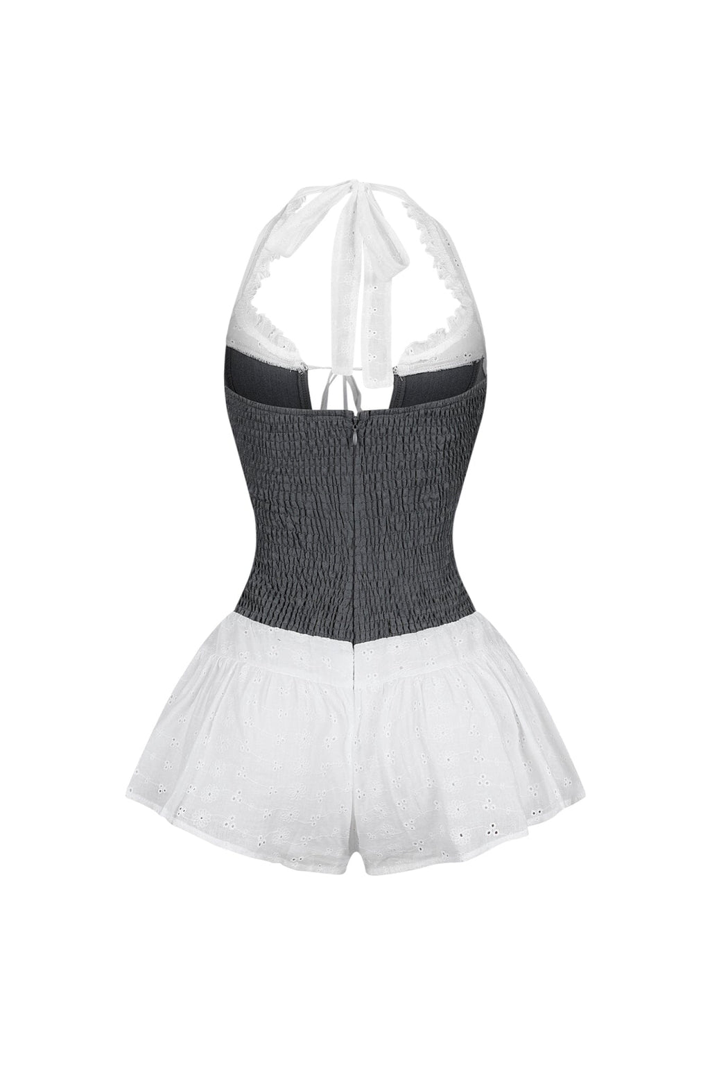 Front Tie Halter Gauze Maid Mini Dress