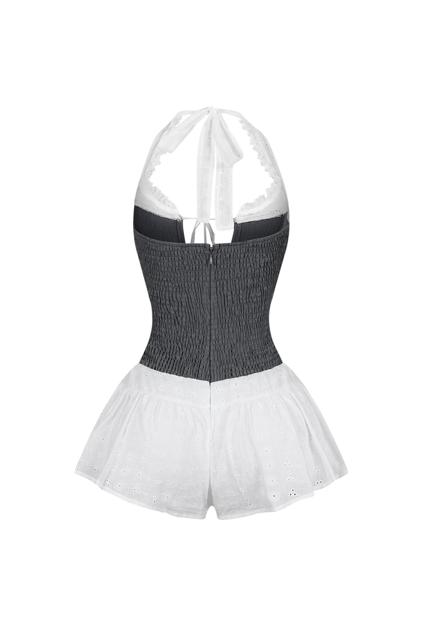 Front Tie Halter Gauze Maid Mini Dress