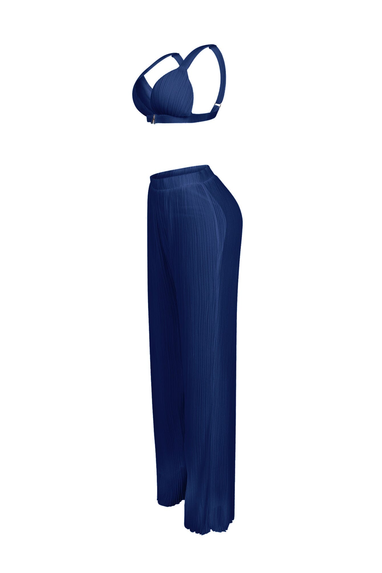 Light and Airy Pleated Bra Top & Pants SET