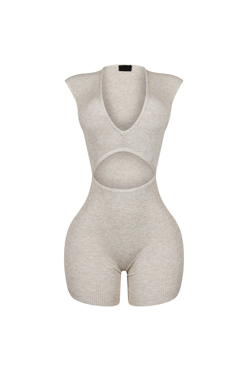 Clara Knit Deep V Neck Ribbed Romper