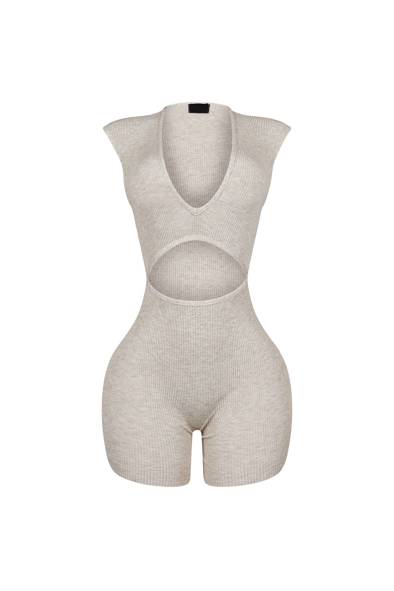 Clara Knit Deep V Neck Ribbed Romper