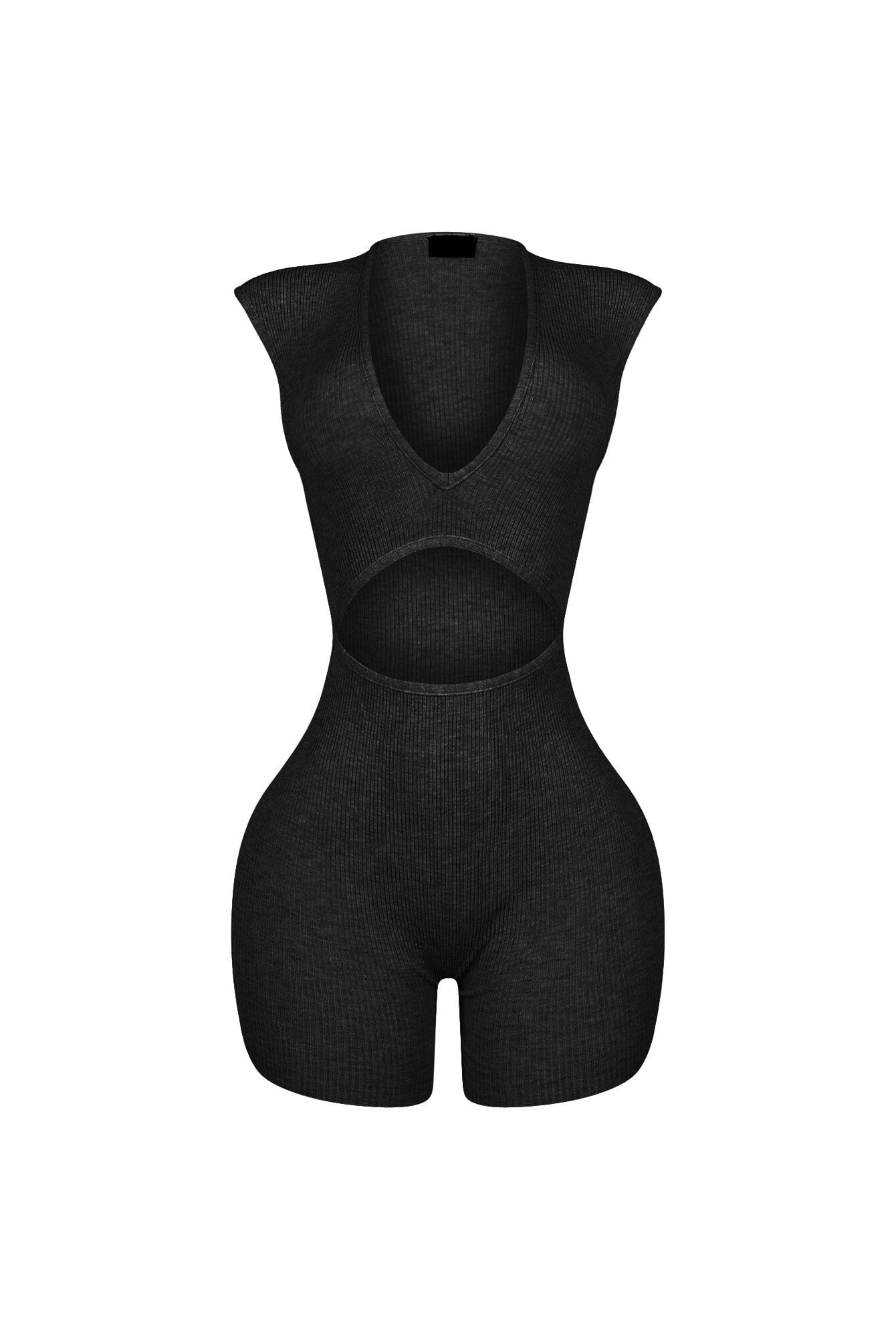 Clara Knit Deep V Neck Ribbed Romper