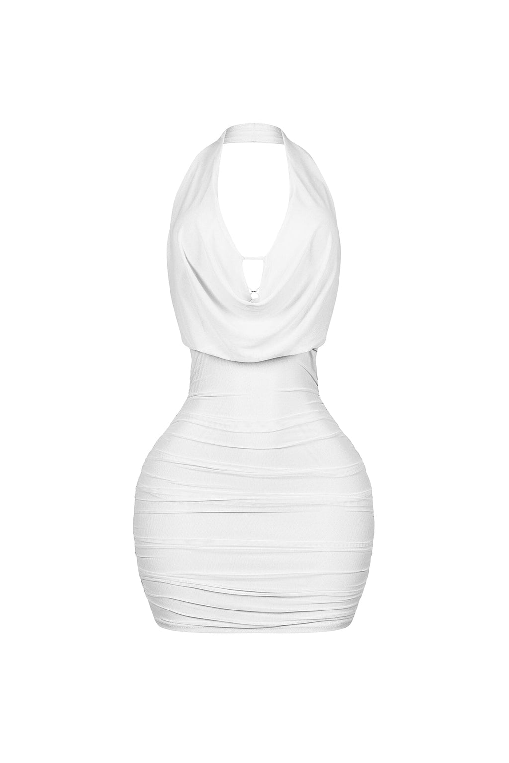 Opal Glow Lace Up Halter Mini Dress