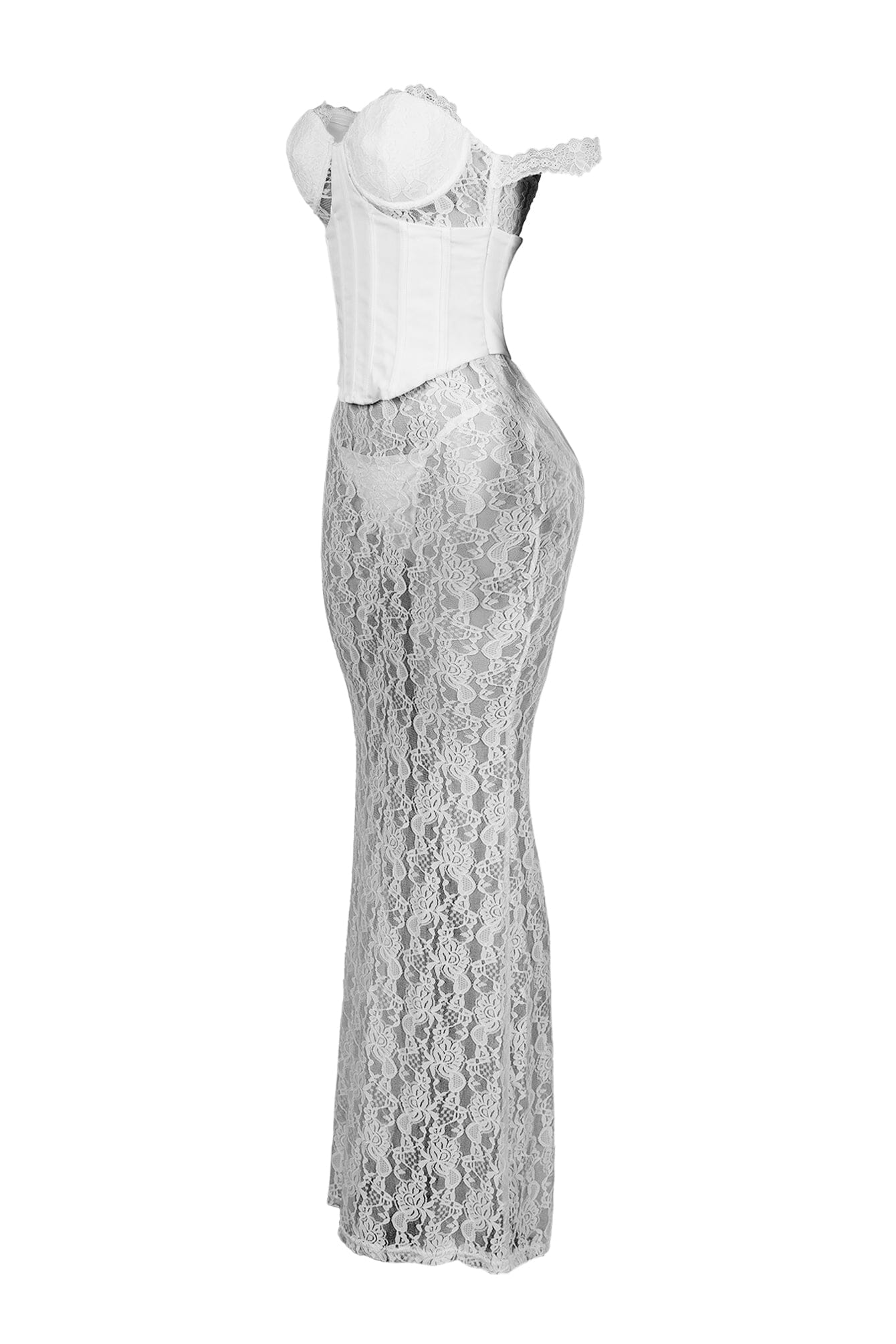 Maila Lace Corset Maxi Dress With Underwear