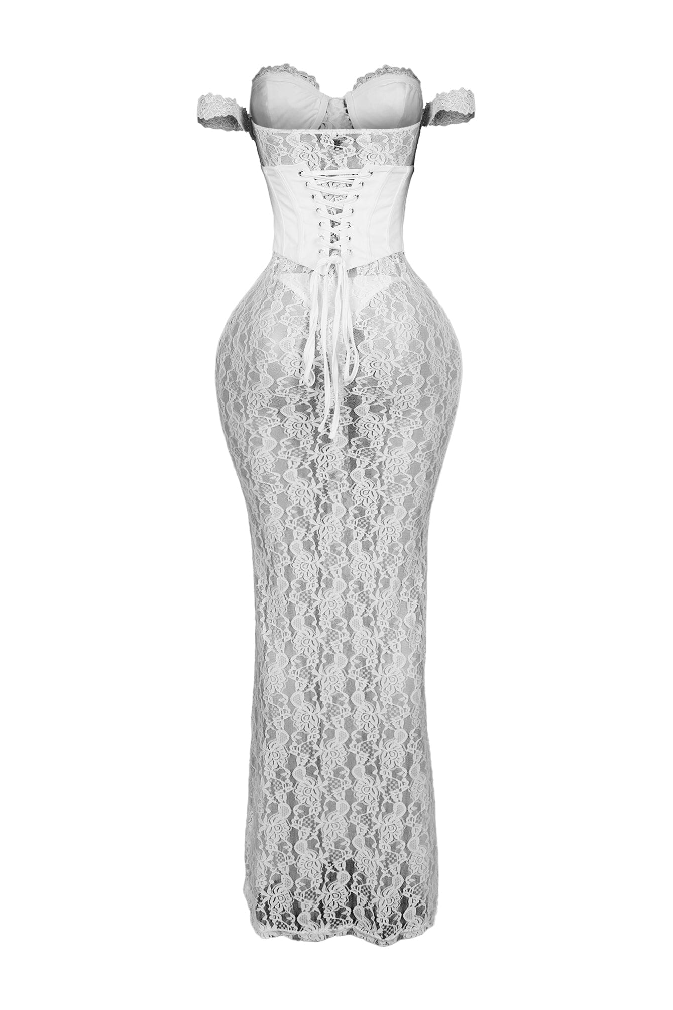Maila Lace Corset Maxi Dress With Underwear