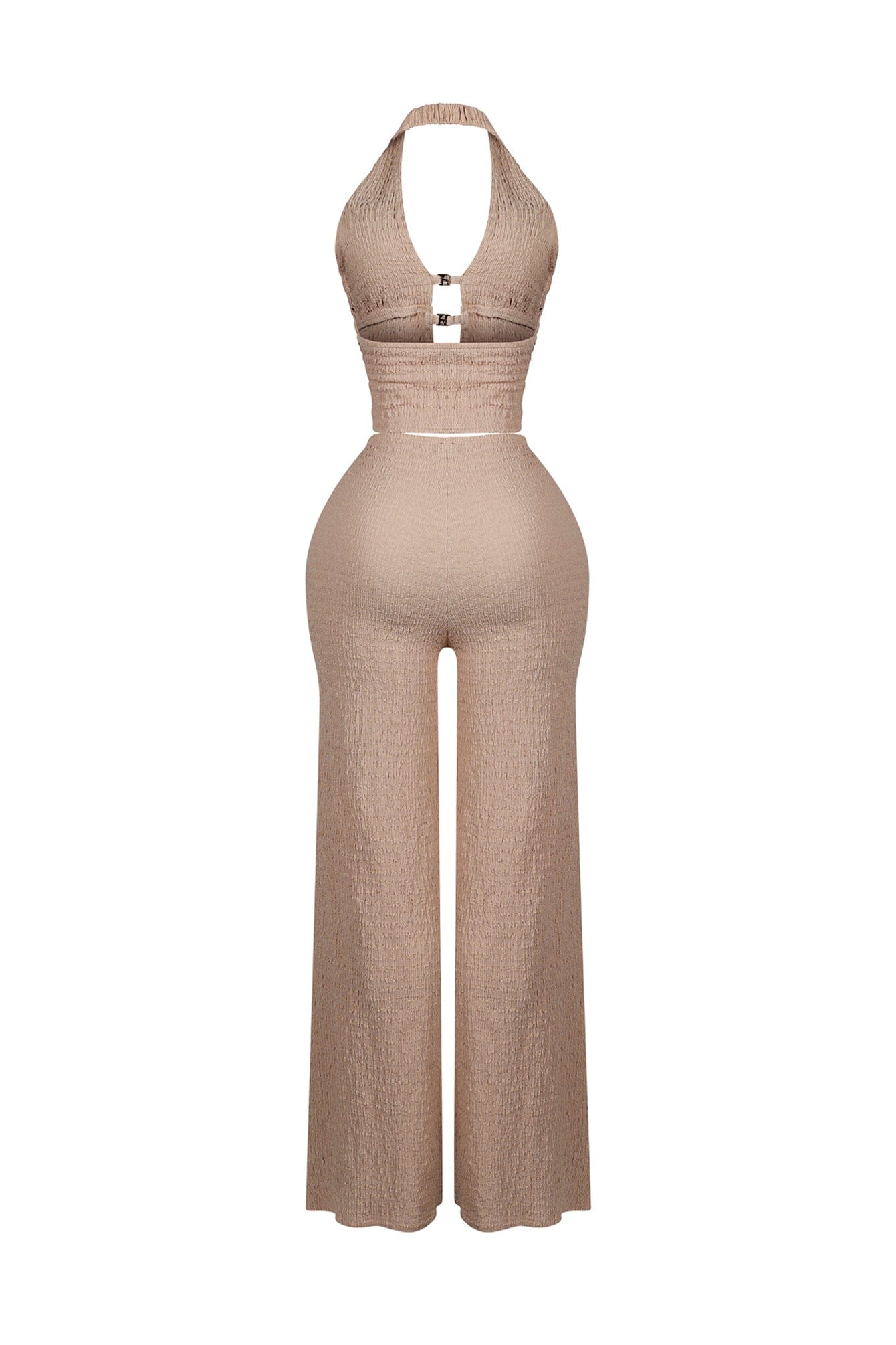 Sleek Motion Metal Halter Top & Pants SET