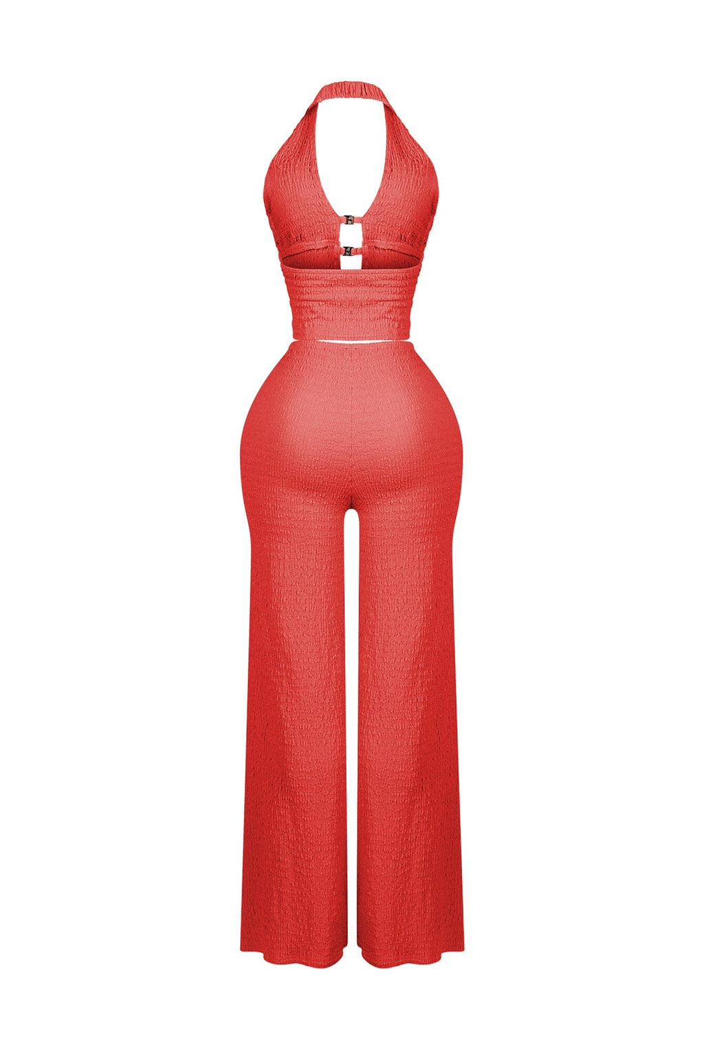 Sleek Motion Metal Halter Top & Pants SET