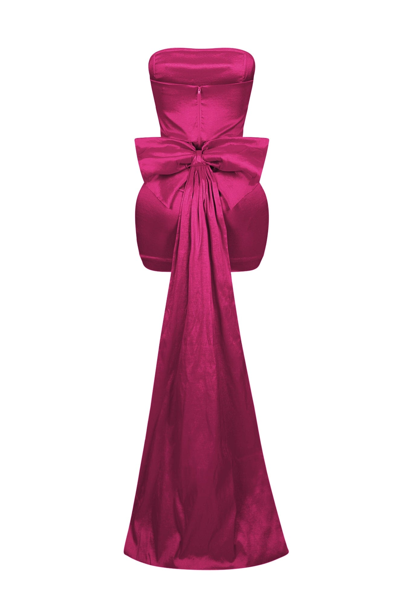 Cordelia Satin Tube Big Bow Mini Dress