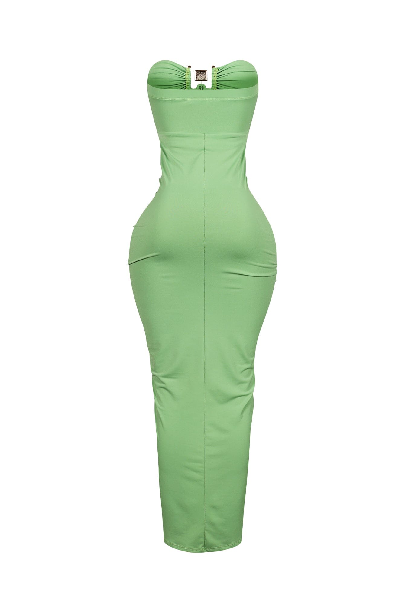 Dazzling Rhinestone Metal Detail Tube Maxi Dress