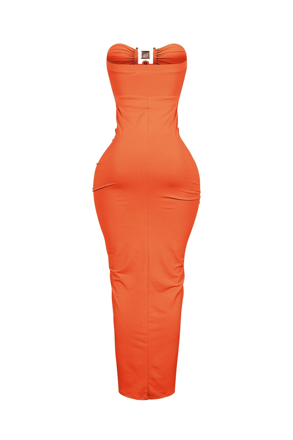 Dazzling Rhinestone Metal Detail Tube Maxi Dress