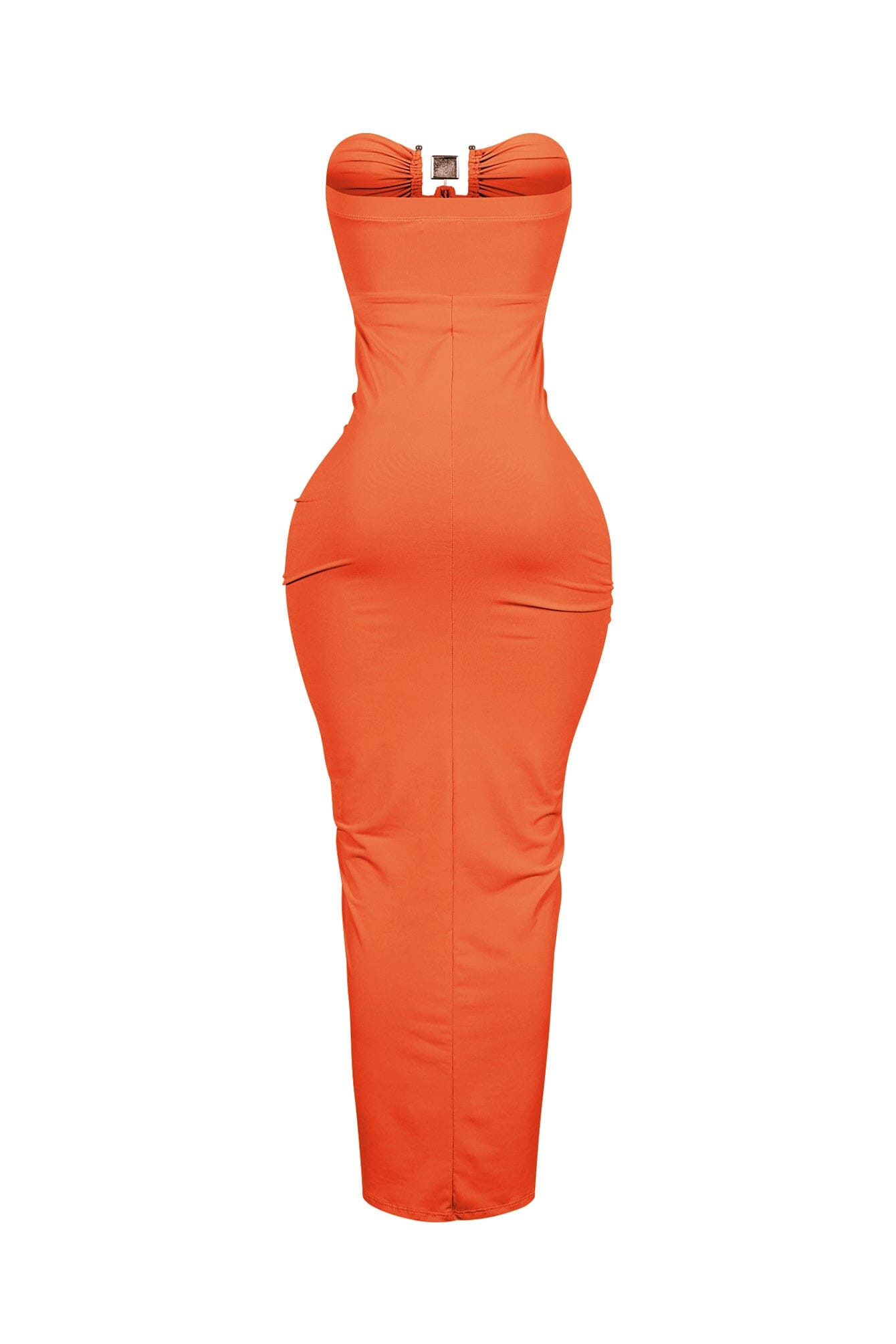 Dazzling Rhinestone Metal Detail Tube Maxi Dress