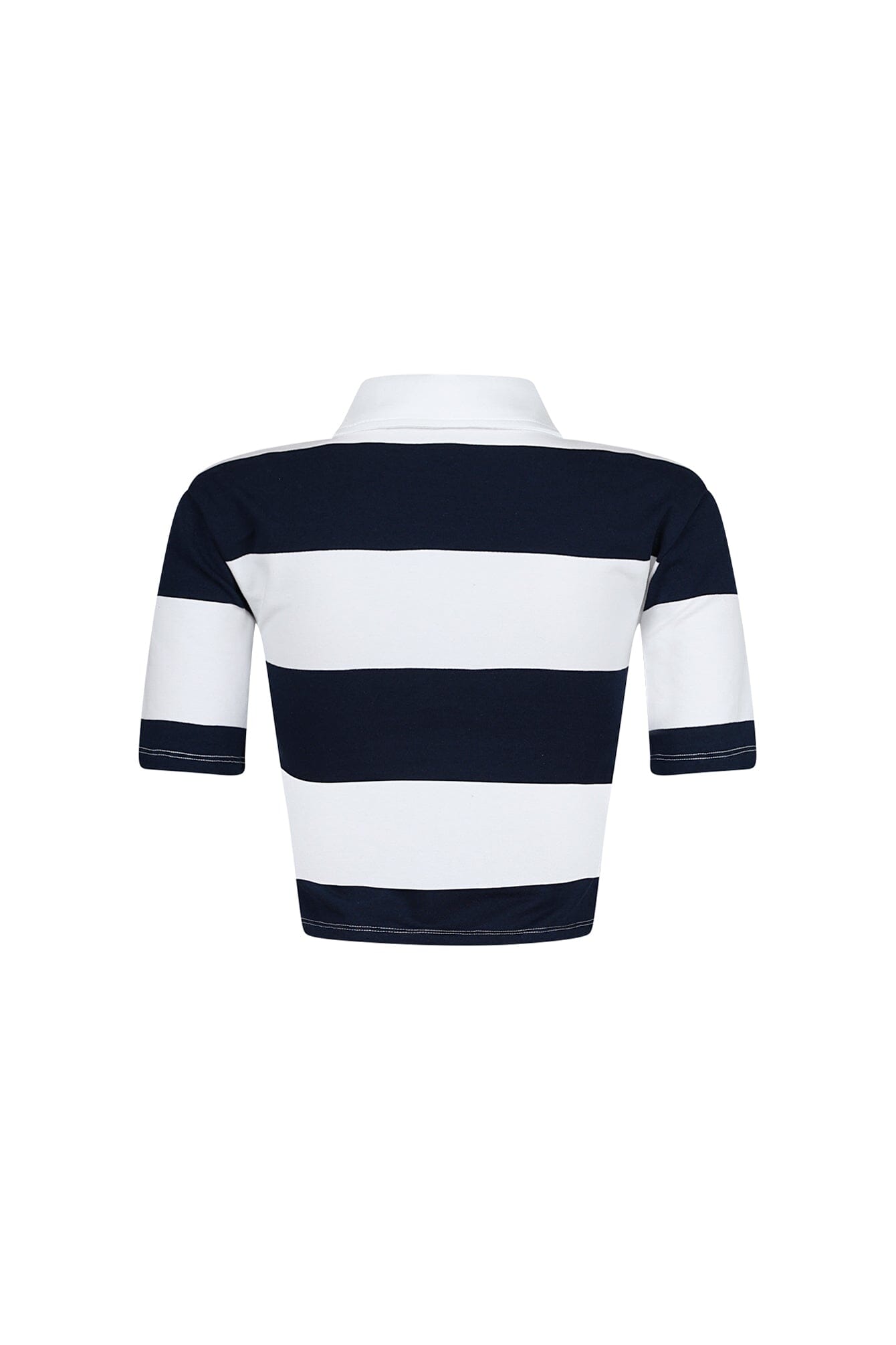 Soft Touch Striped Collared Crop Top