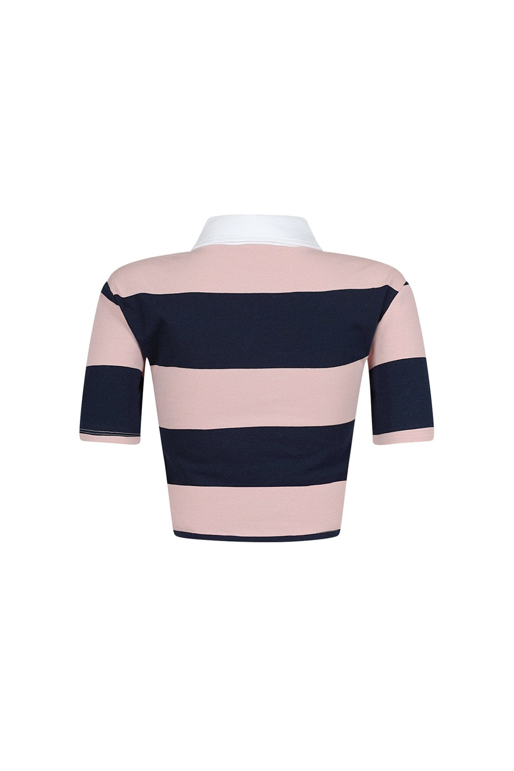 Soft Touch Striped Collared Crop Top