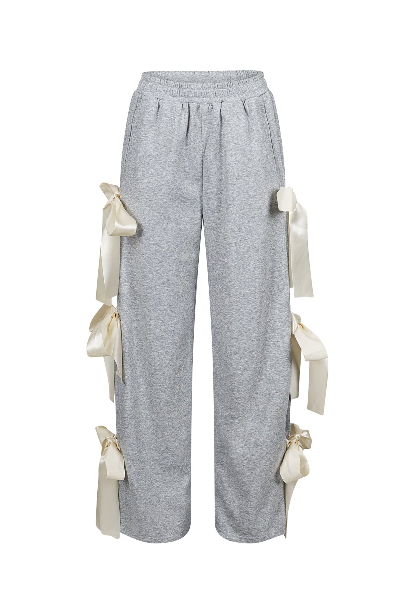 Snug Fleece Jogger Pants With Bow Detail
