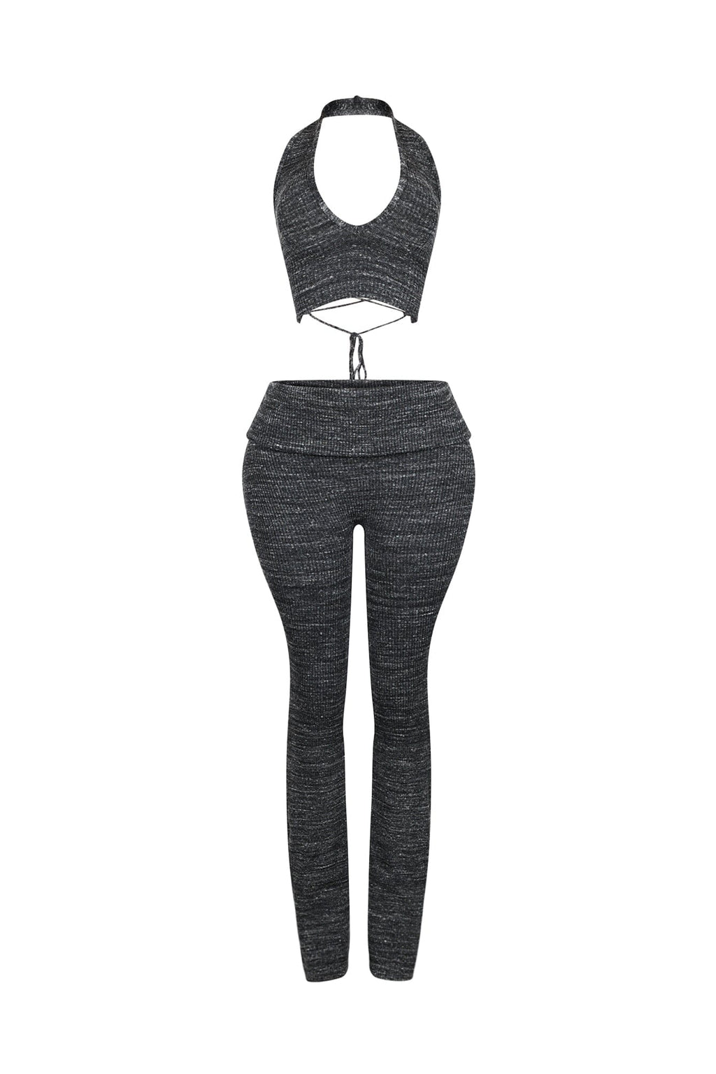 Riptide Ribbed Knit Halter Top & Pants SET