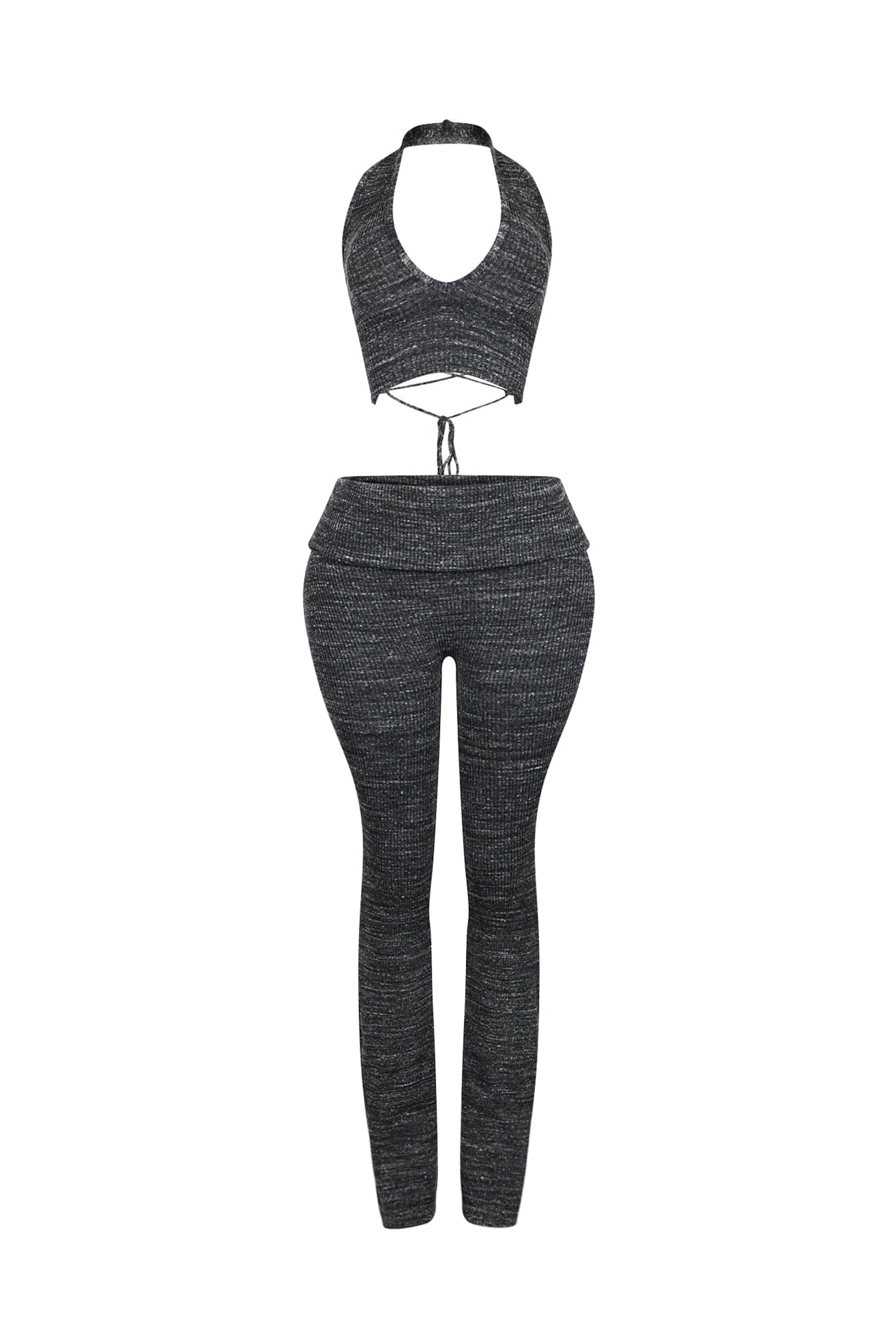 Riptide Ribbed Knit Halter Top & Pants SET