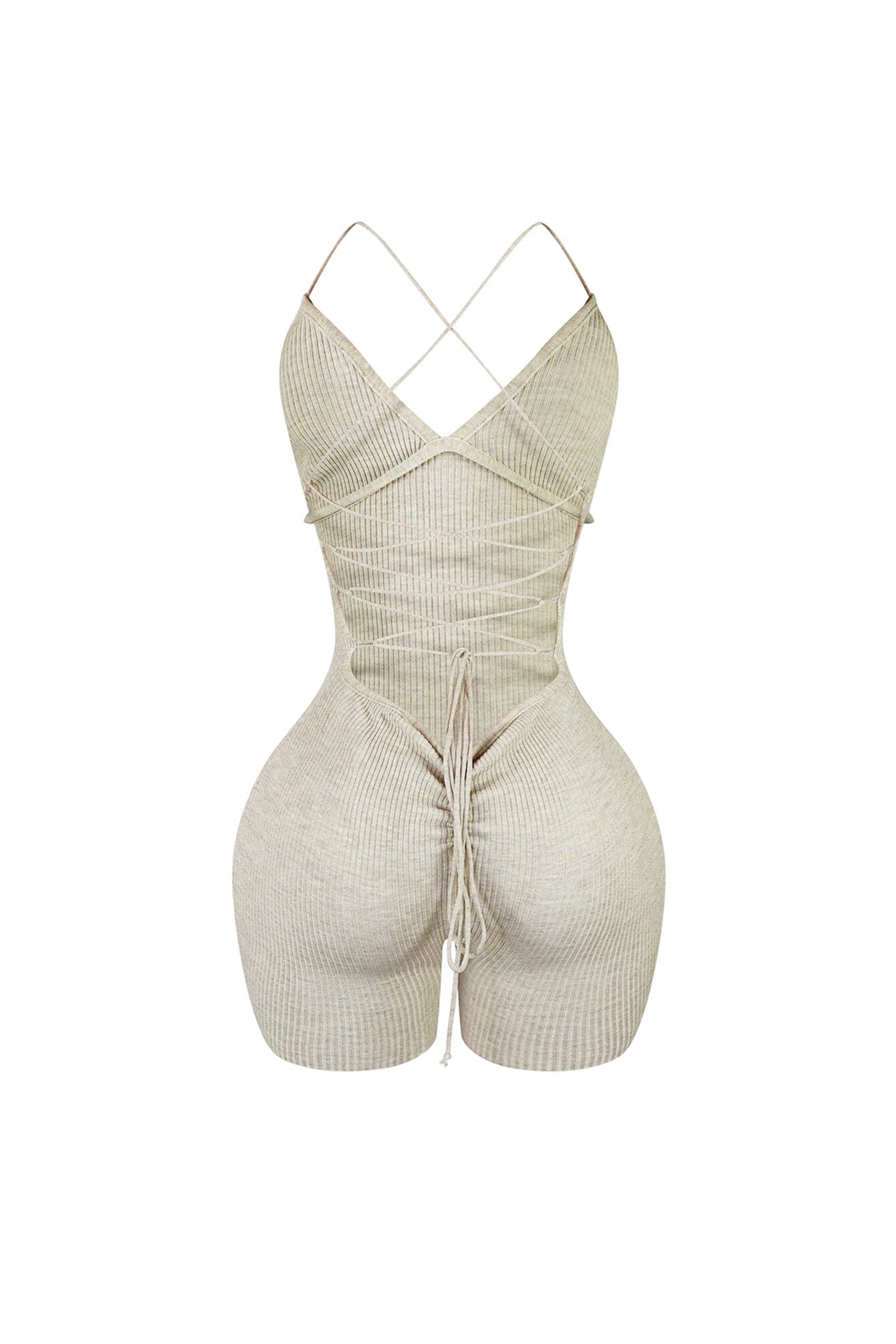 Close Enough Back Lace Up Knit Romper