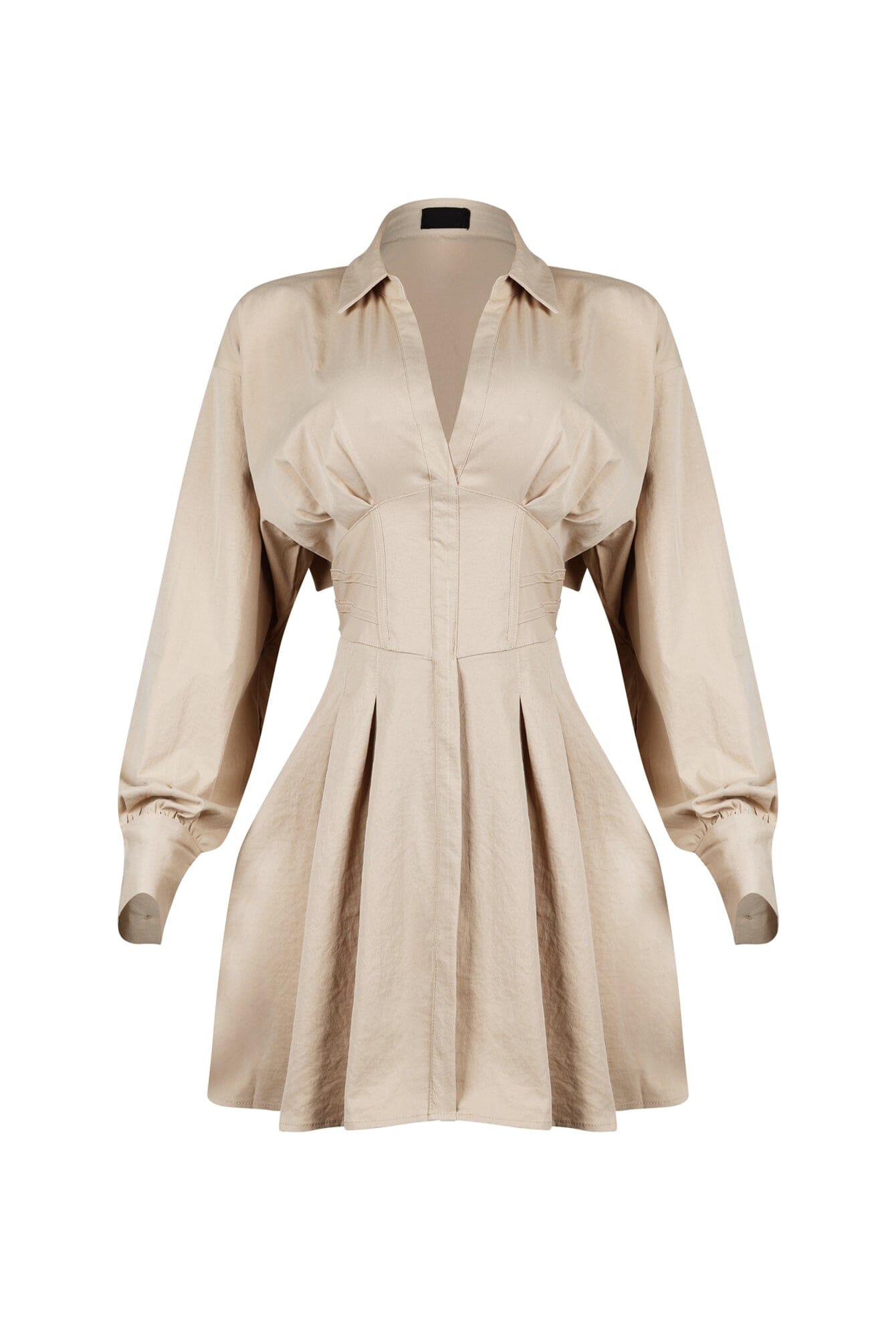 Tensioned Back Corset Shirt Mini Dress