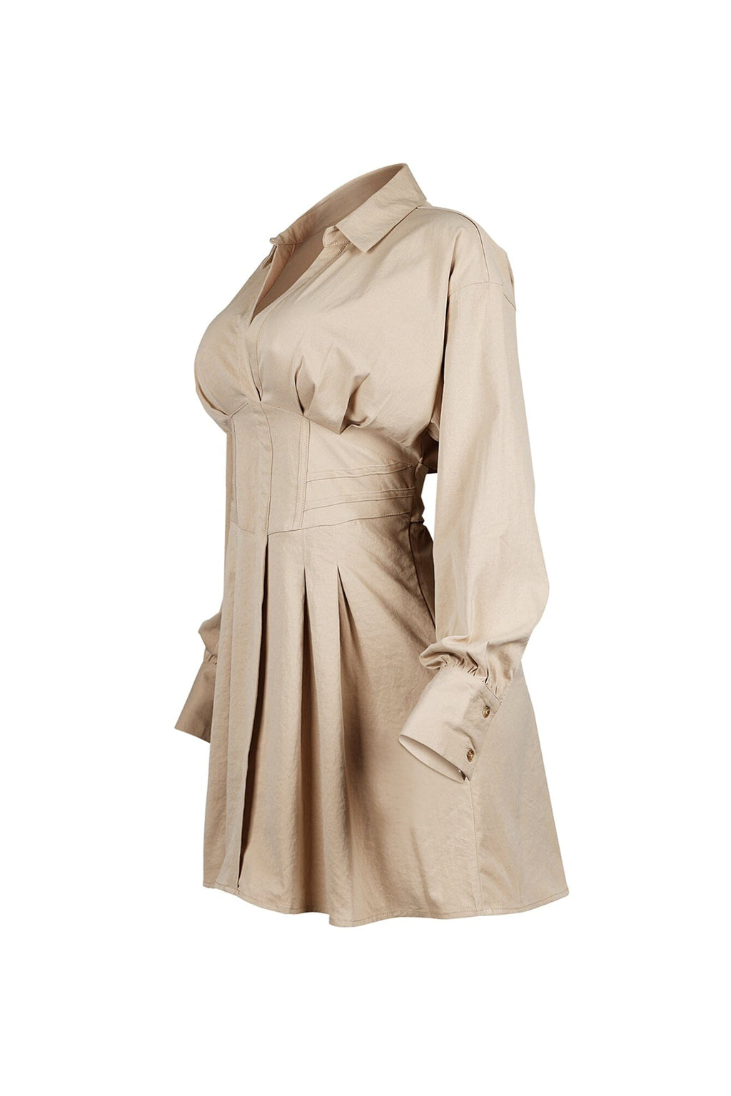 Tensioned Back Corset Shirt Mini Dress