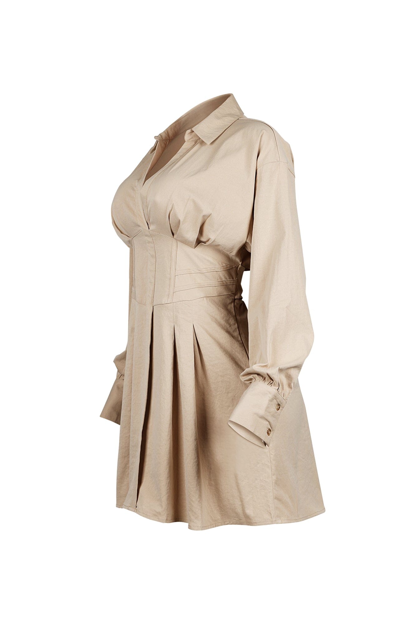 Tensioned Back Corset Shirt Mini Dress