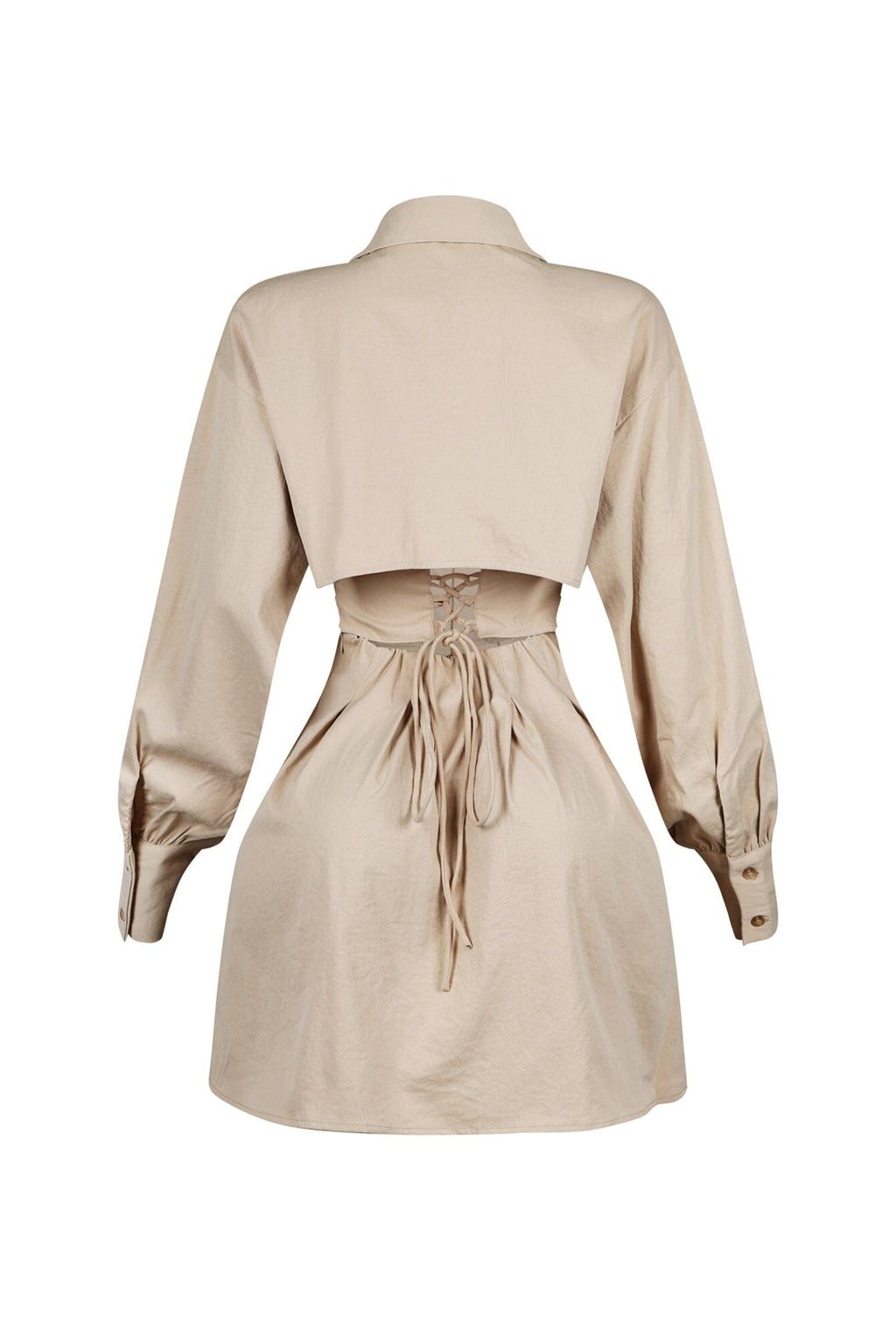 Tensioned Back Corset Shirt Mini Dress