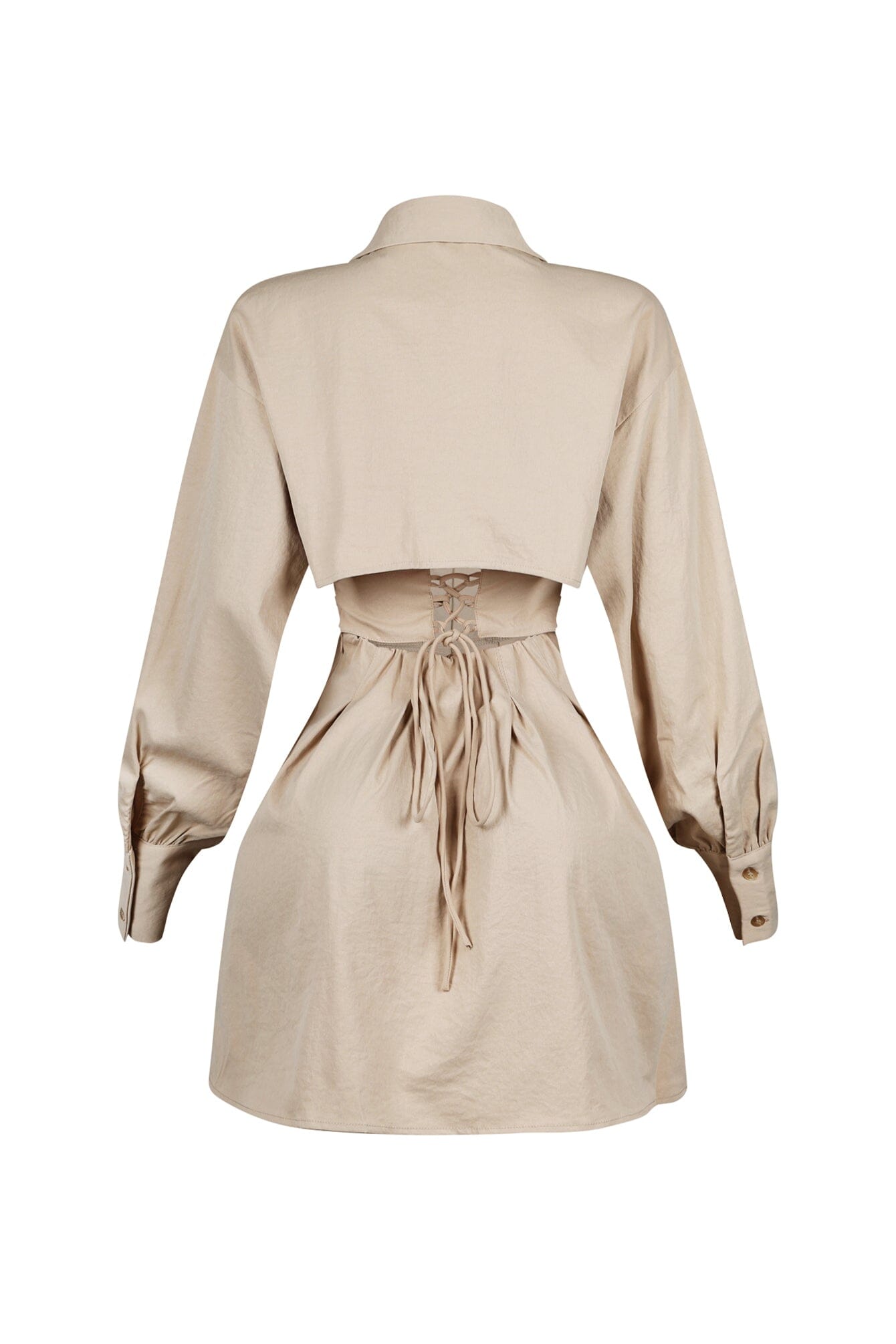 Tensioned Back Corset Shirt Mini Dress