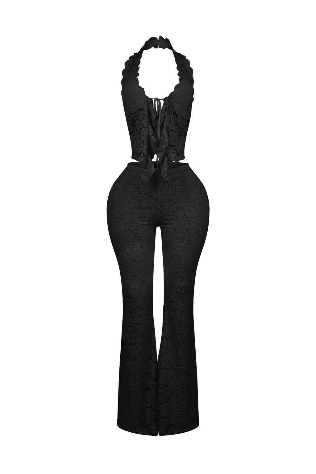 Refined Flare Duo Lace Top & Pants SET
