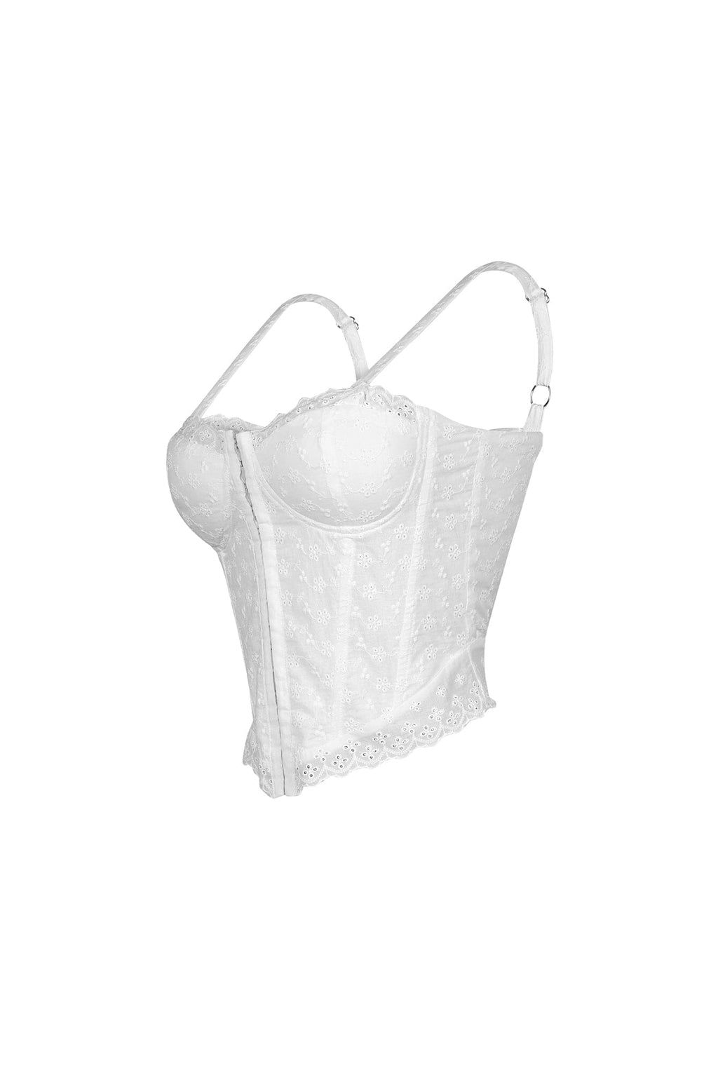 Cotton Snow Eyelet Bustier Top