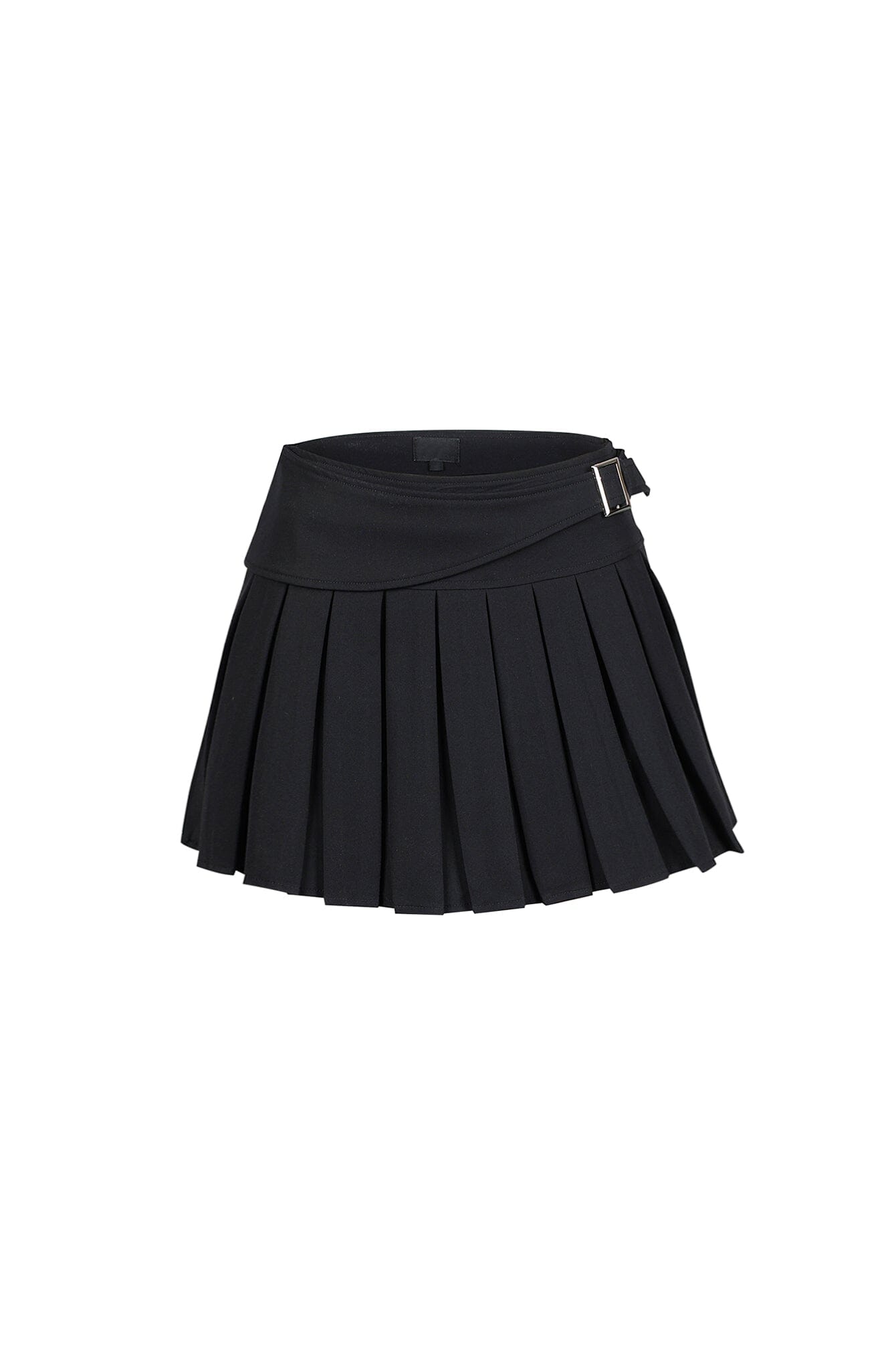 Black Current Pleated Mini Skirt