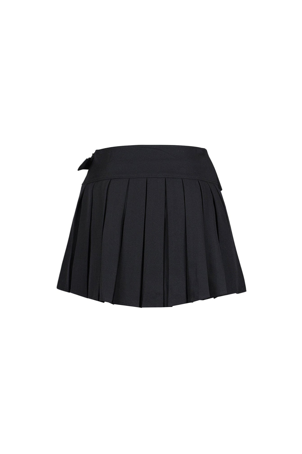 Black Current Pleated Mini Skirt