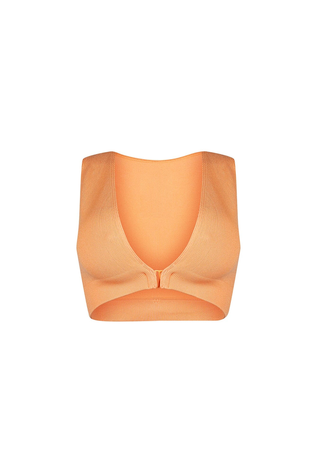 Silva Ribbed V Neck Clasp Top