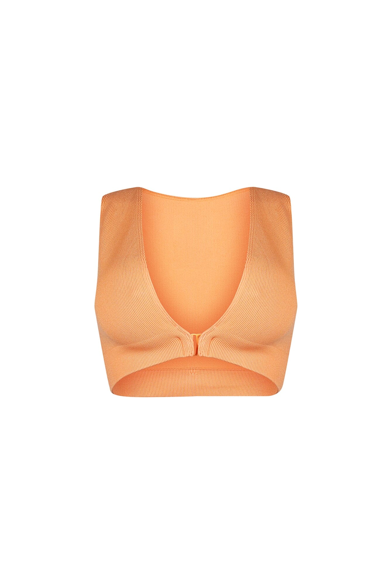 Silva Ribbed V Neck Clasp Top