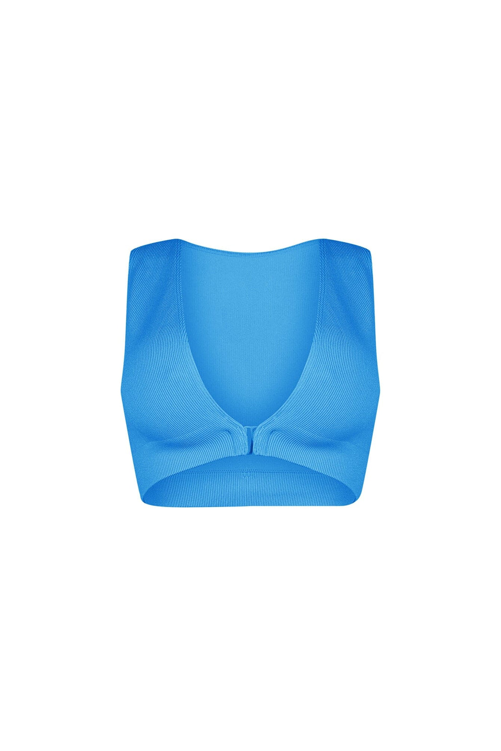 Silva Ribbed V Neck Clasp Top