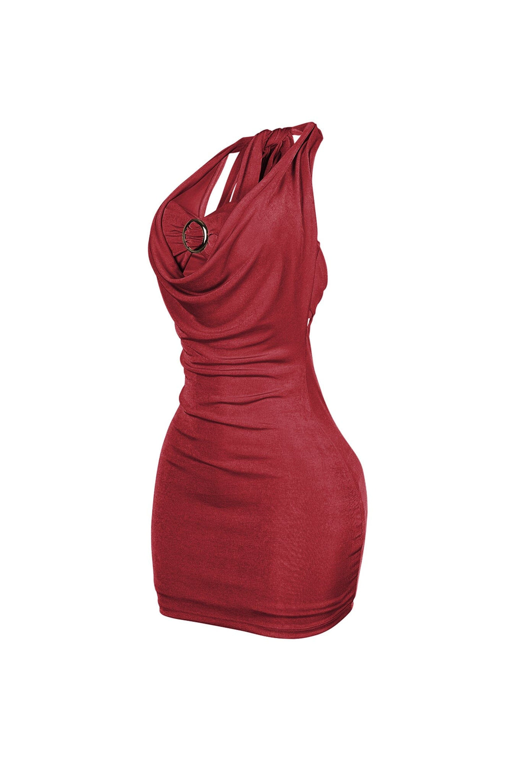 Satinelle Halter Slinky Bra Top Mini Dress