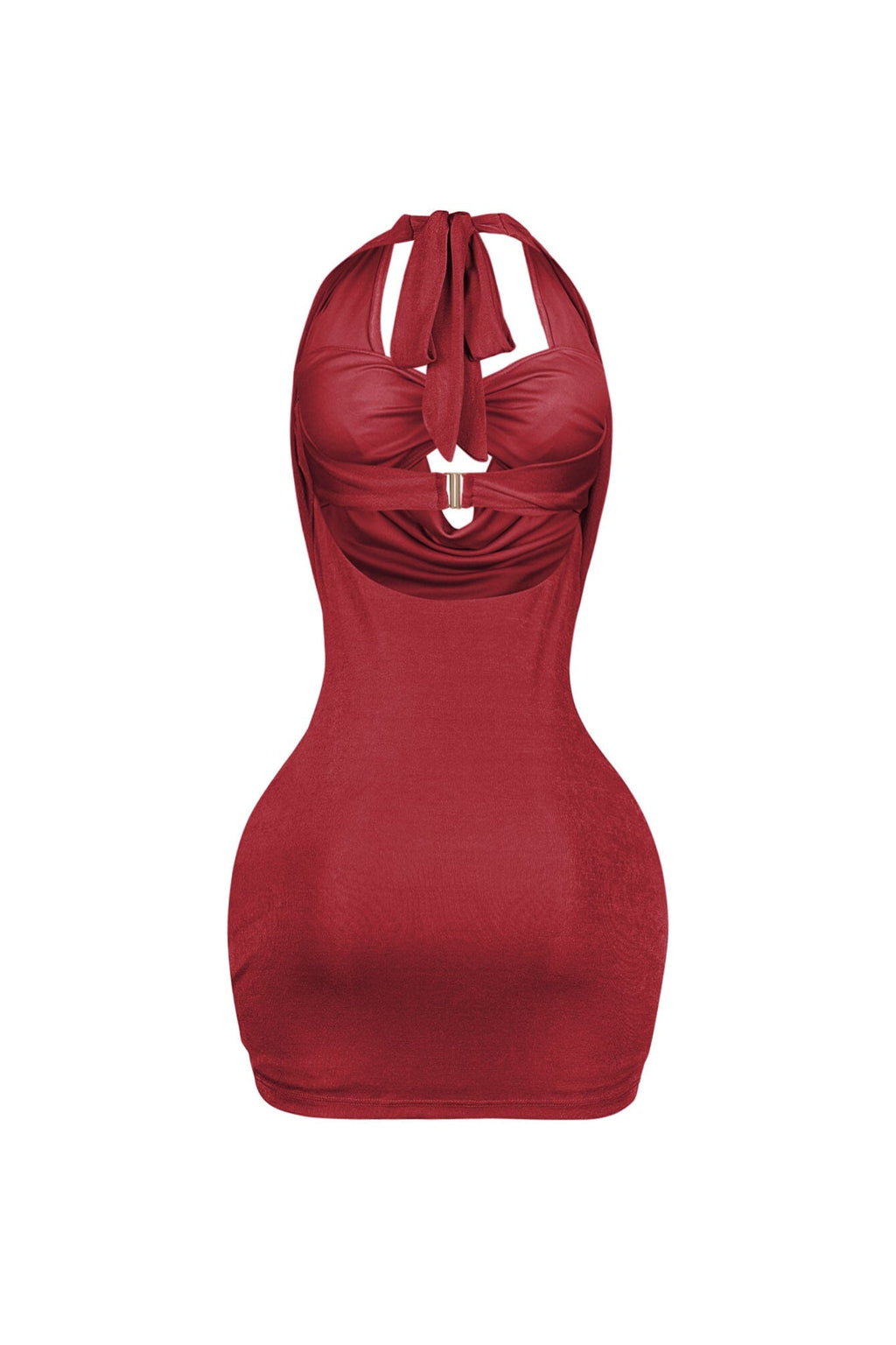 Satinelle Halter Slinky Bra Top Mini Dress