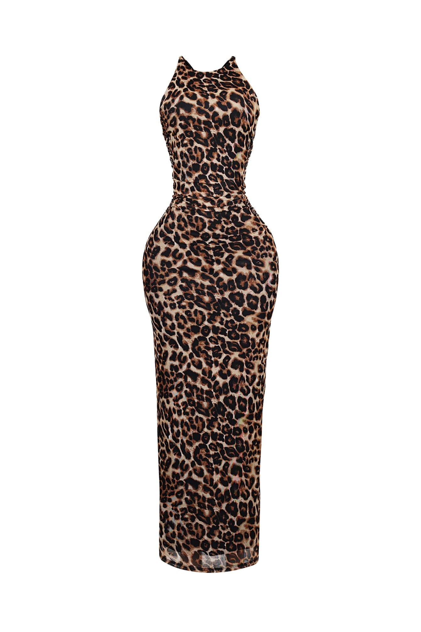 Jungle Leopard Mesh Maxi Dress