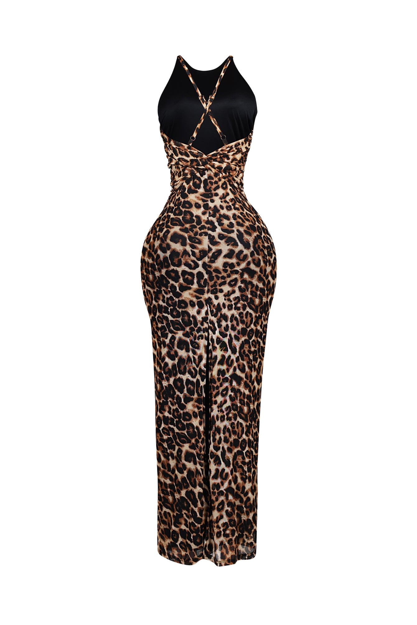 Jungle Leopard Mesh Maxi Dress