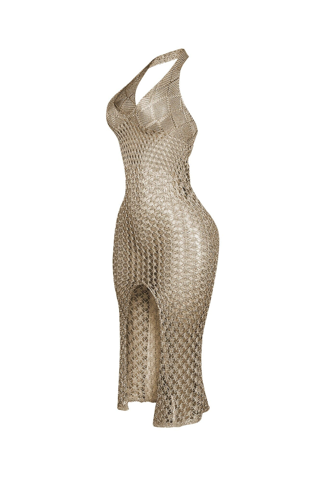 Shinari Metallic Halter Dress
