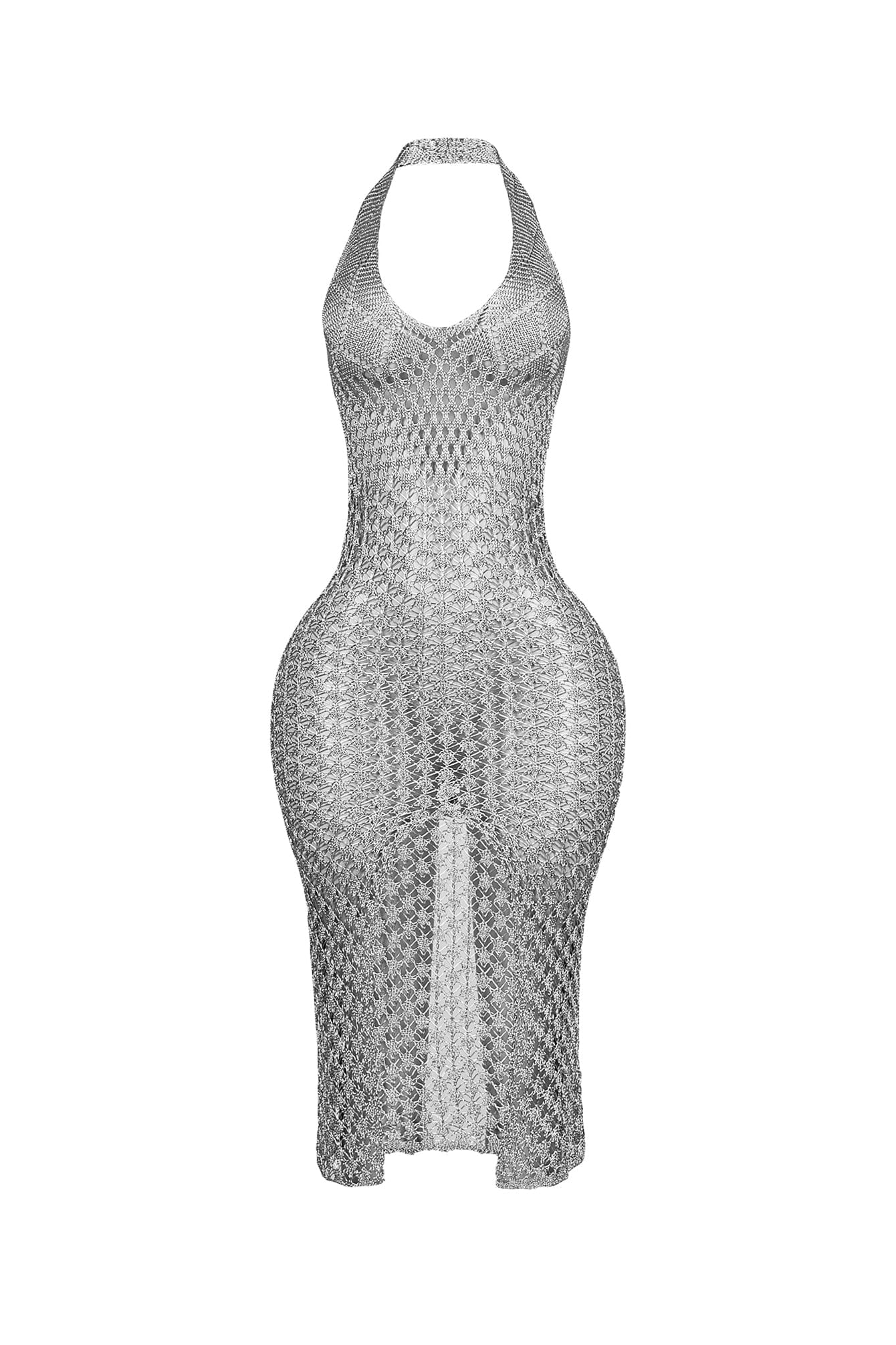 Shinari Metallic Halter Dress