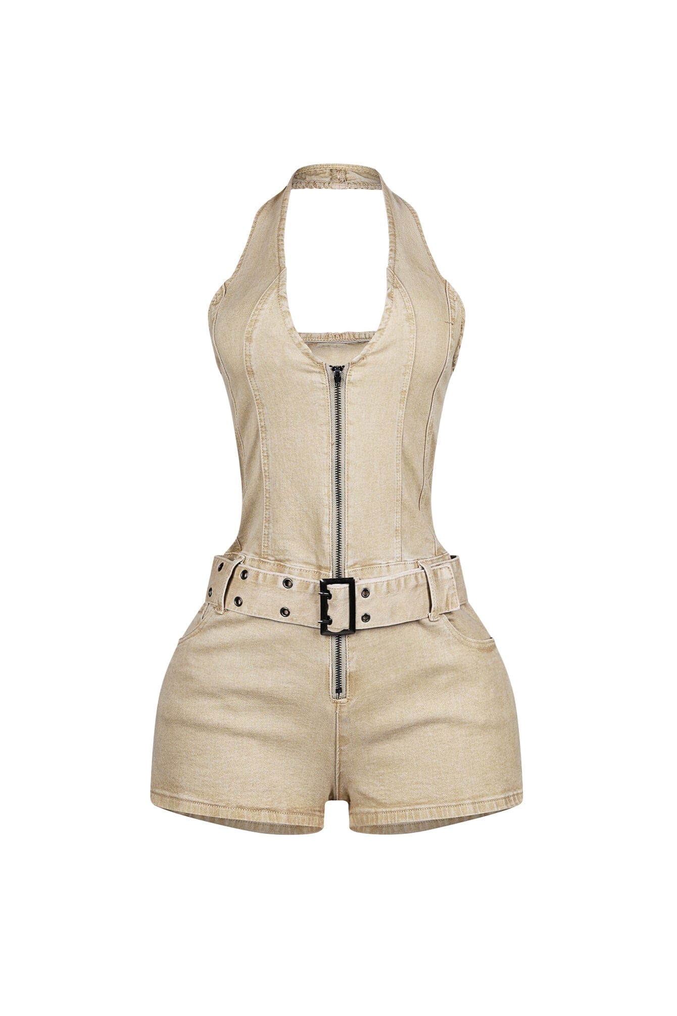 Everyday Belted Halter Utility Romper