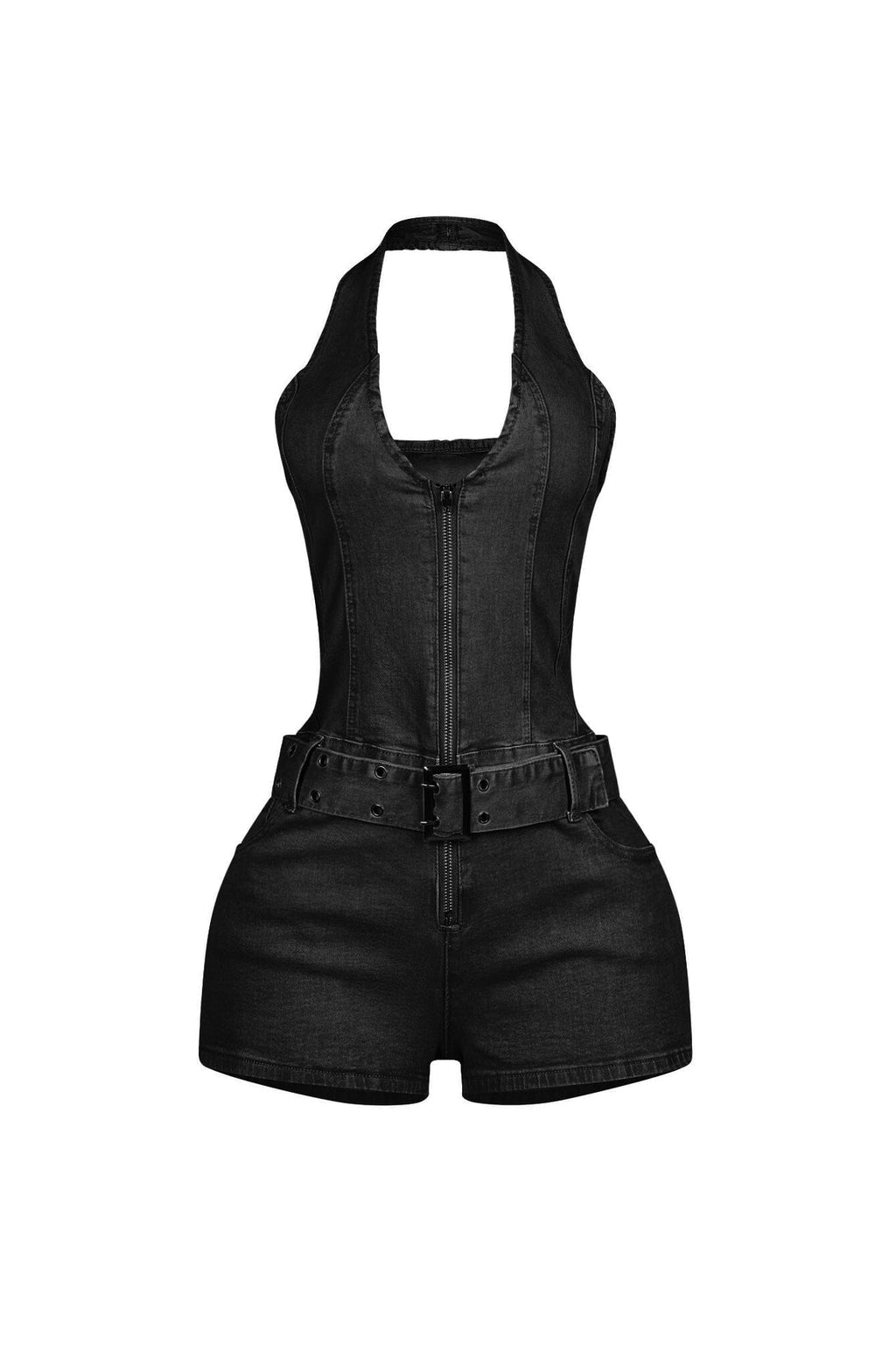 Everyday Belted Halter Utility Romper