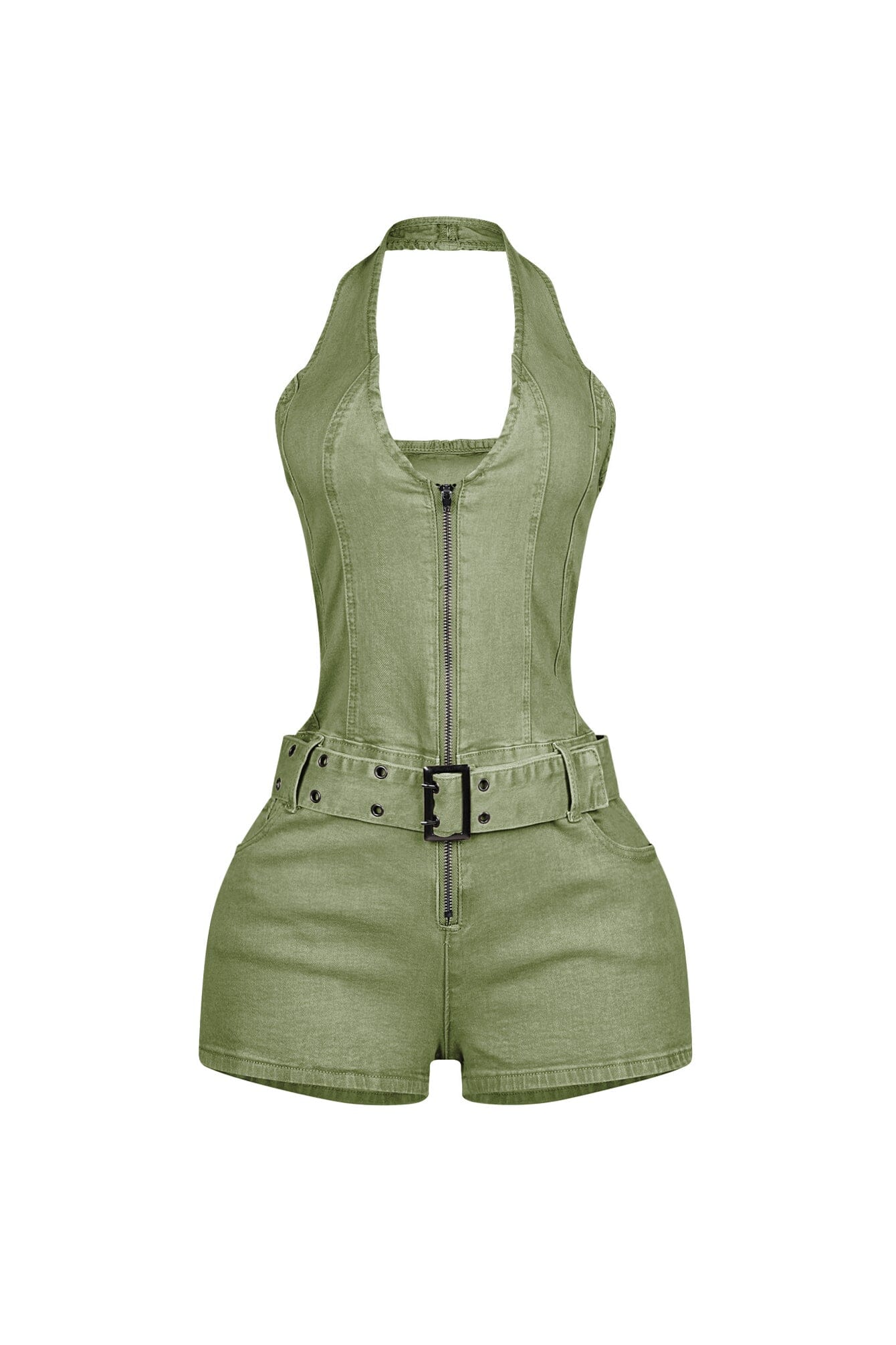 Everyday Belted Halter Utility Romper