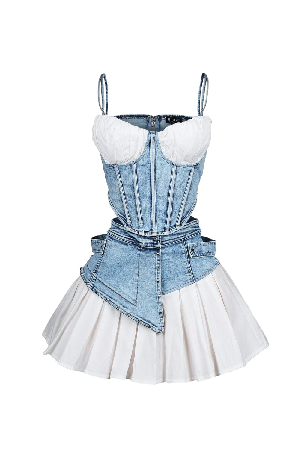 Melbourne Poplin Denim Bustier Top & Skirt SET