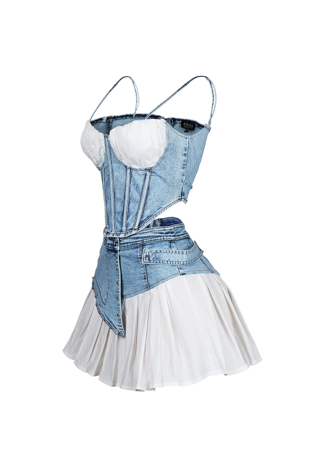 Melbourne Poplin Denim Bustier Top & Skirt SET