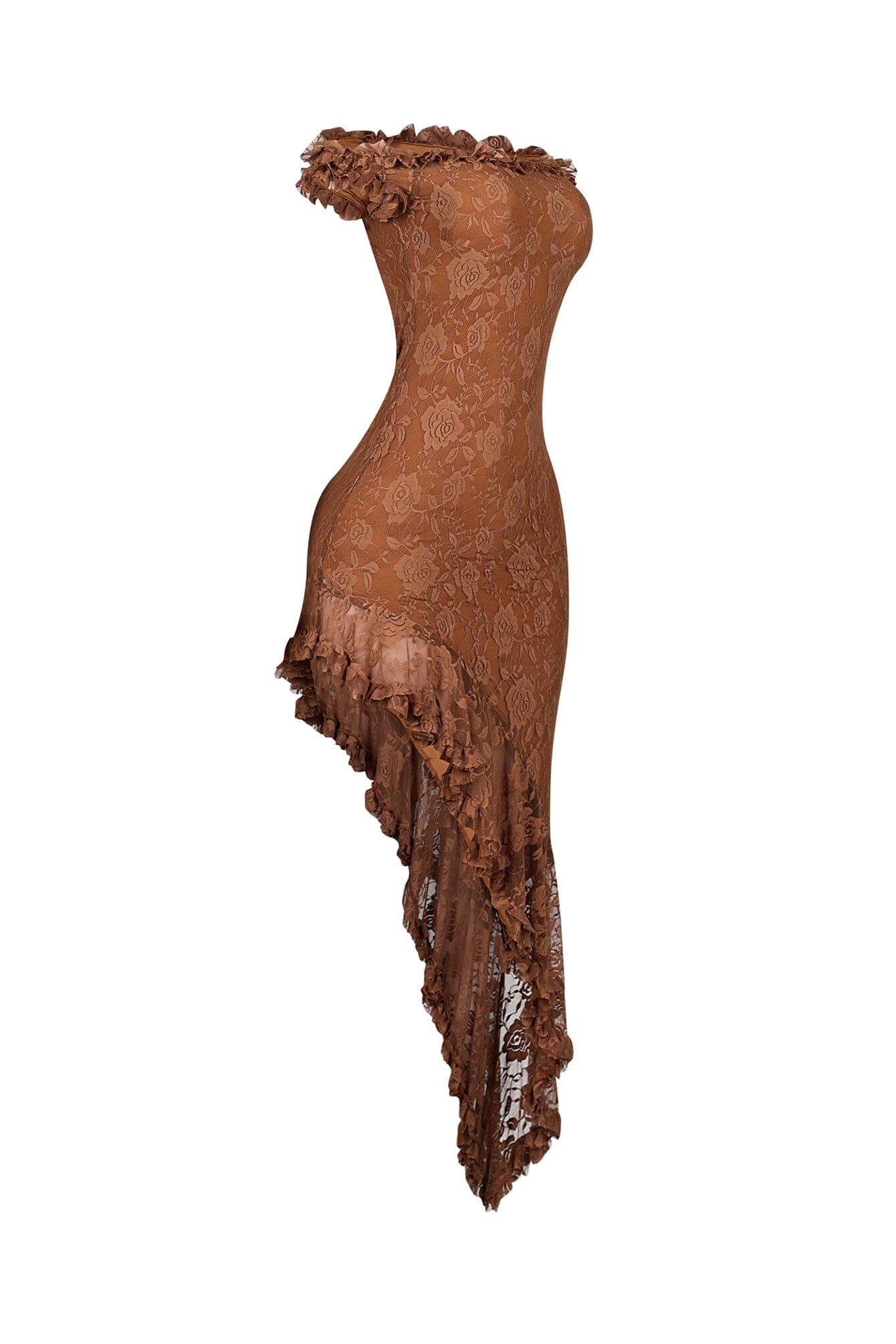 Asym Ruffle Muse Off Shoulder Midi Dress