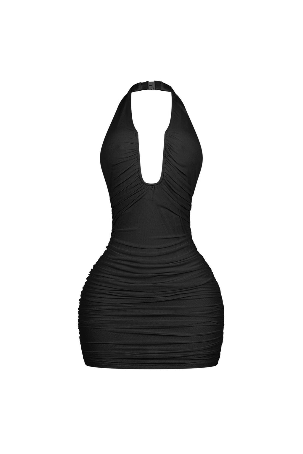 Theodora Sculpted Halter Mini Dress