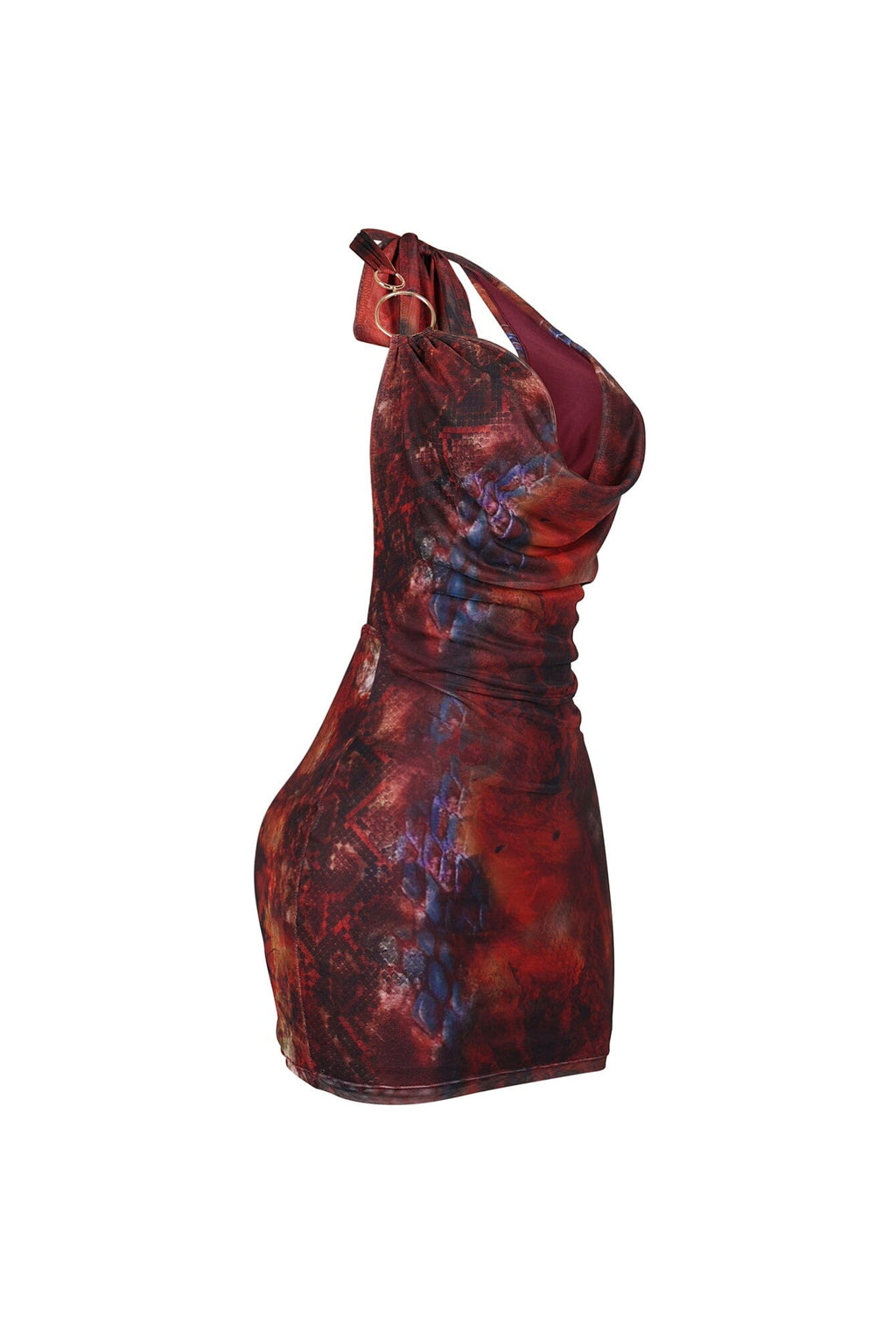 El Veneno Halter Mini Dress With Ring