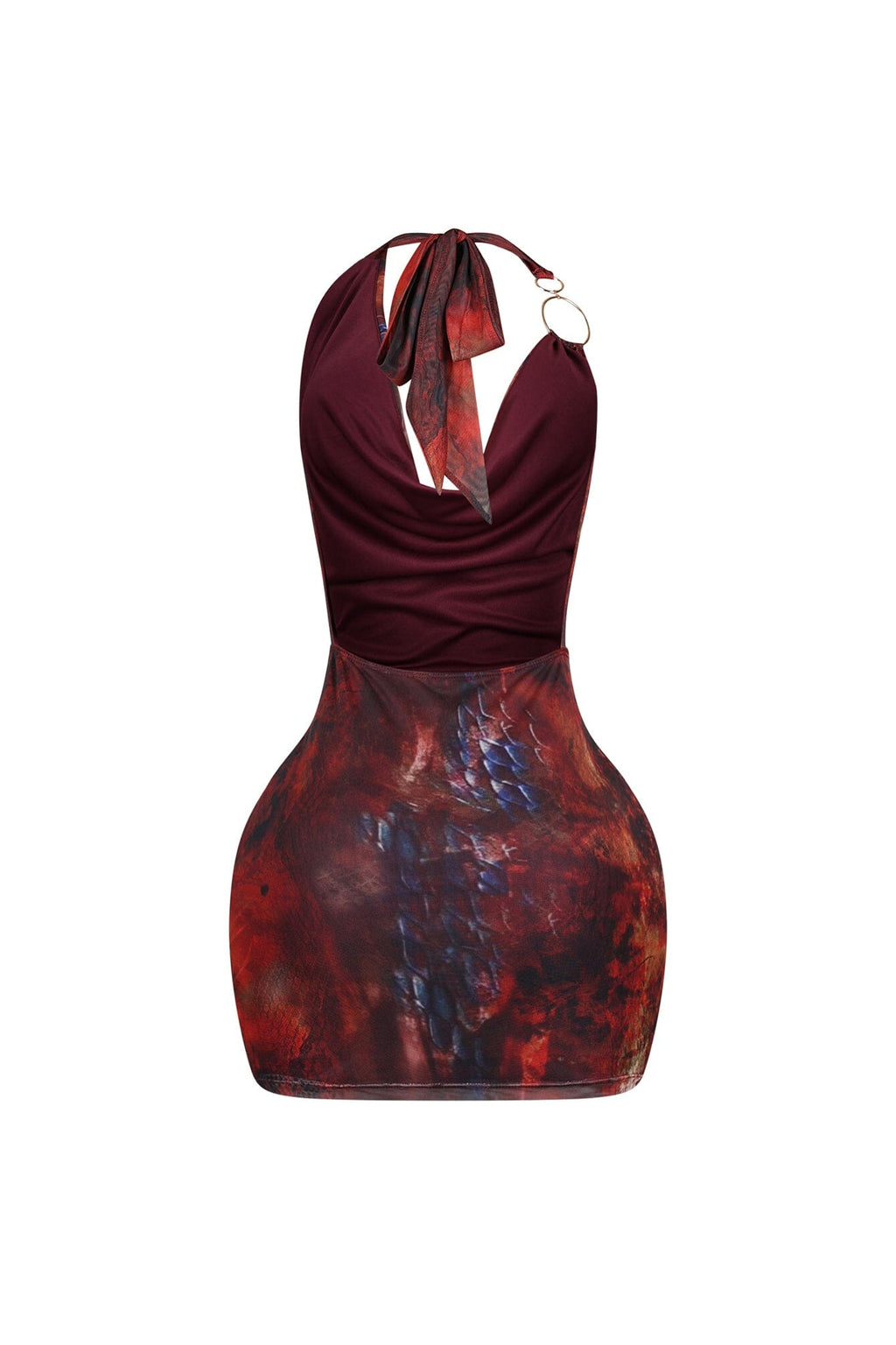 El Veneno Halter Mini Dress With Ring