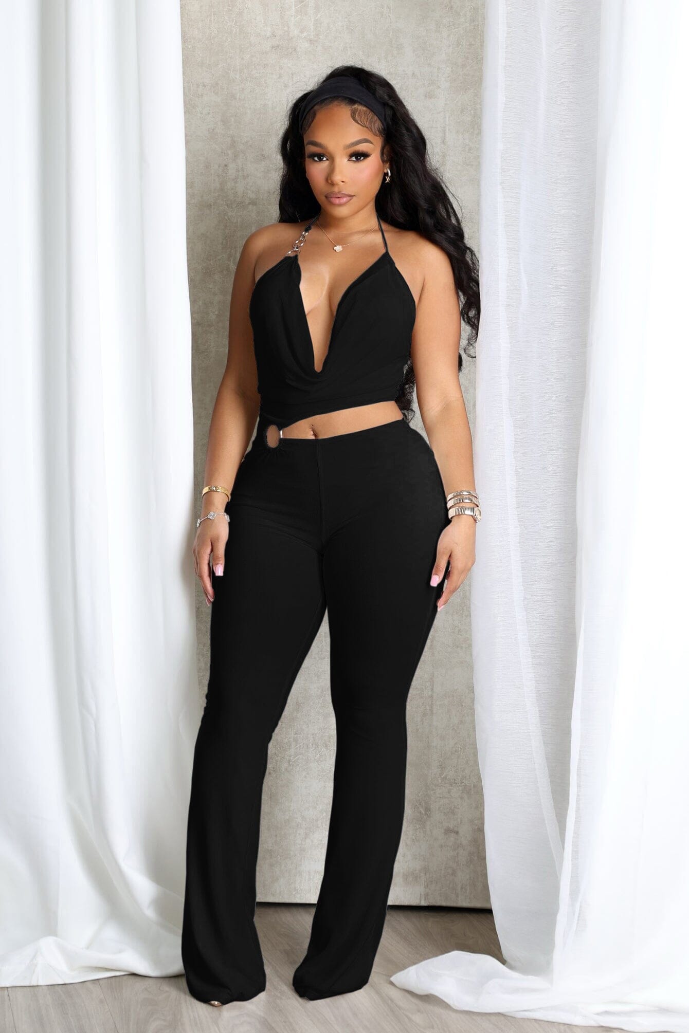 Shiva O Ring Cut Out Detail Jumpsuit